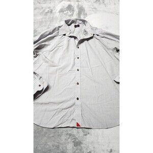 UnTuckIt Men's XXL Grey 100% Cotton Relaxed Fit Button-Down Shirt